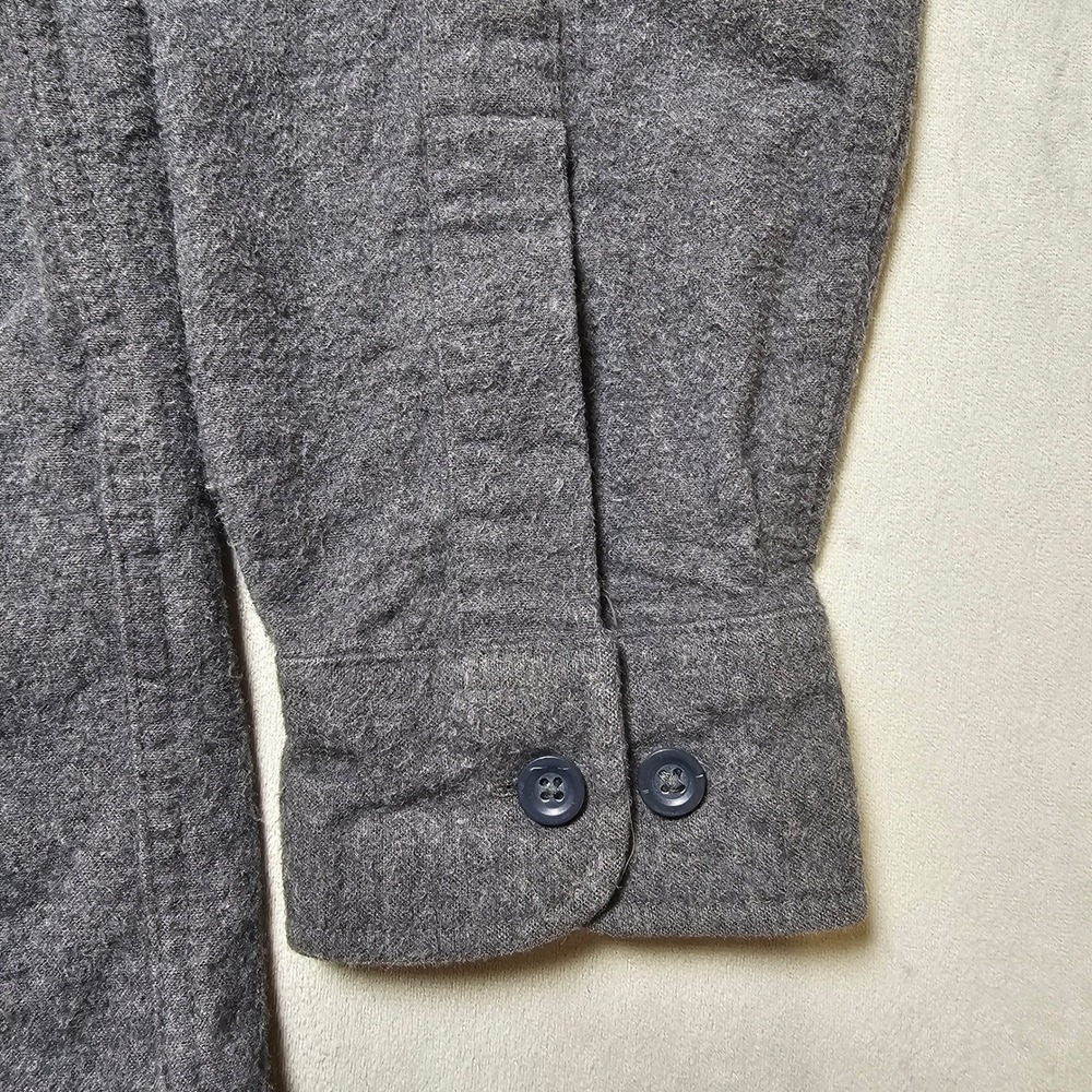 LL Bean Mens L-Tall Slightly Fitted Flannel Shirt Charcoal Gray‎ Heather - Picture 9 of 16